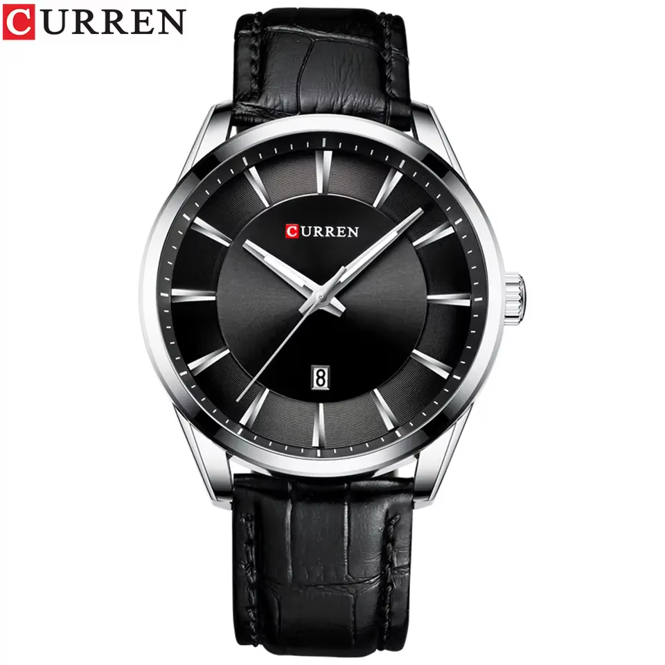 Curren Luminous Leather Strap with Date 